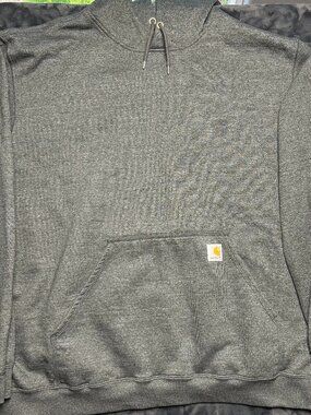 Carhartt Loose Fit Men’S Hoodie Sweatshirt 2Xl Dark Heather Gray Logo Fleece